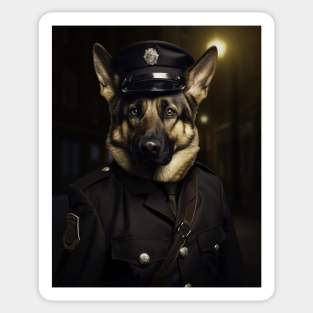 german shepard as police officer Sticker